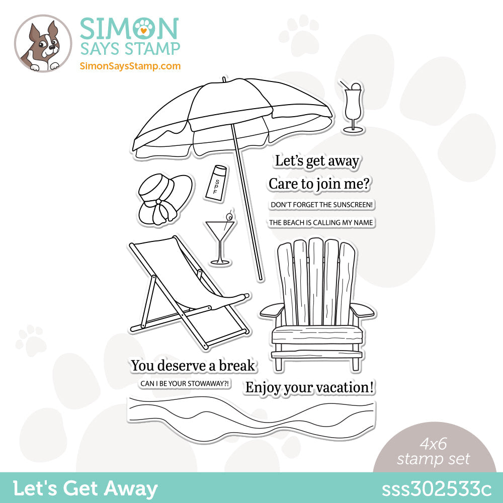 Simon Says Clear Stamps LET'S GET AWAY sss302533c