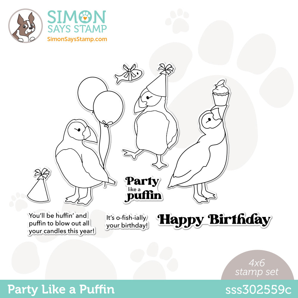 Simon Says Clear Stamps PARTY LIKE A PUFFIN sss302559c Cozy Hugs *