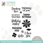 Simon Says Clear Stamps PICNIC FLORAL SENTIMENTS sss302594c *