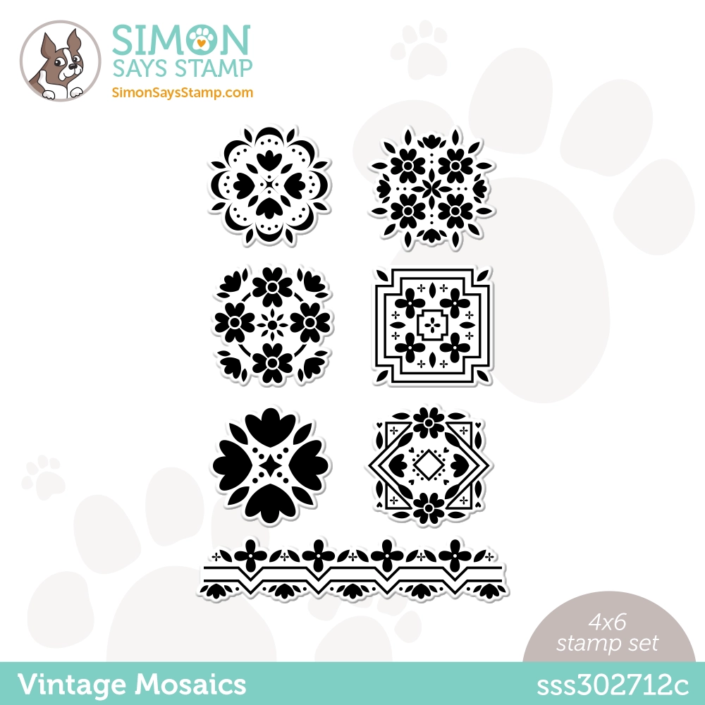 Simon Says Clear Stamps Vintage Mosaics sss302712c Out Of This World