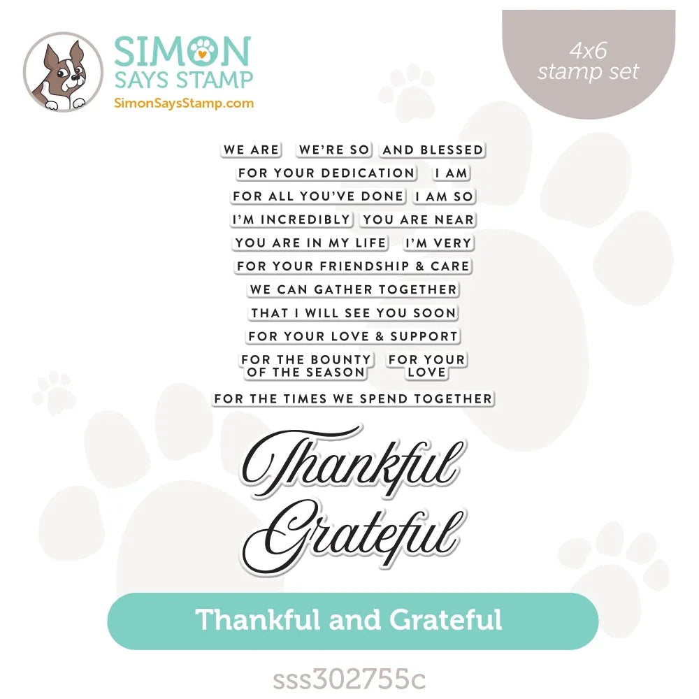 Simon Says Clear Stamps Thankful And Grateful sss302755c