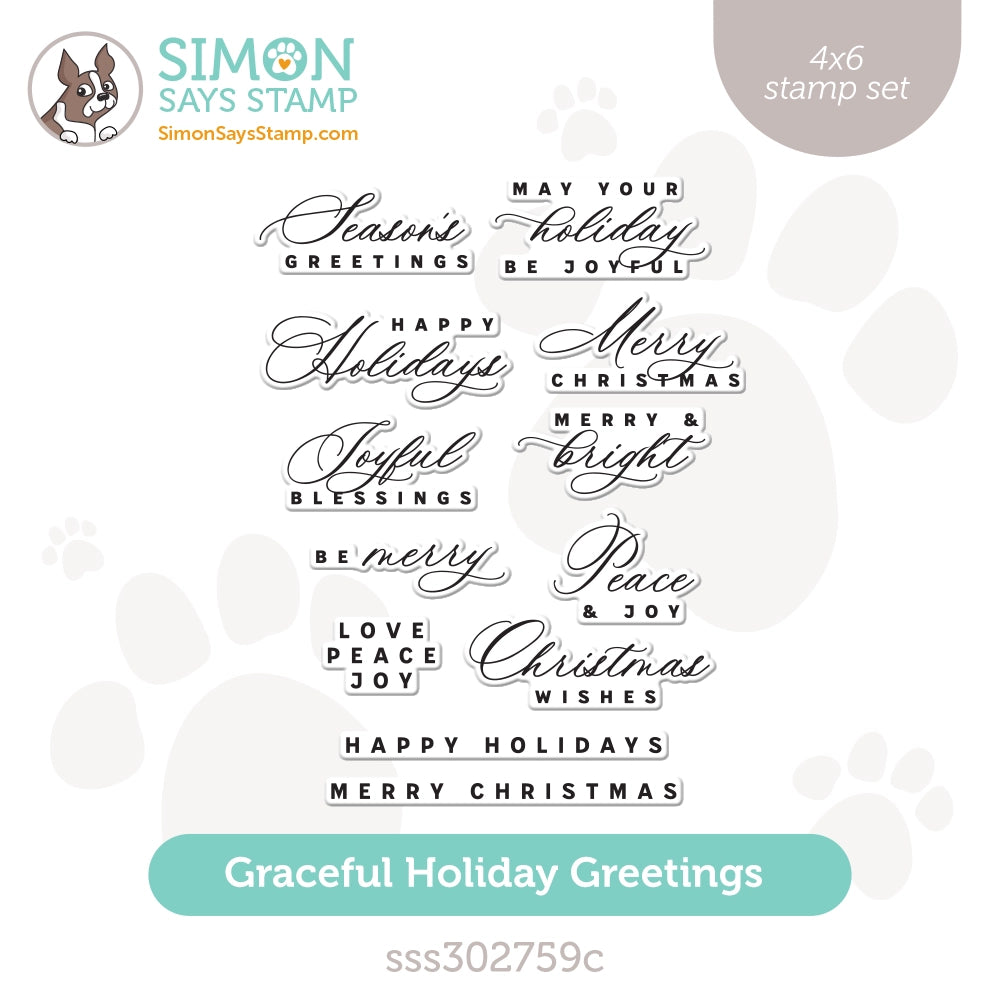 Simon Says Clear Stamps Graceful Holiday Greetings sss302759c All The Joy