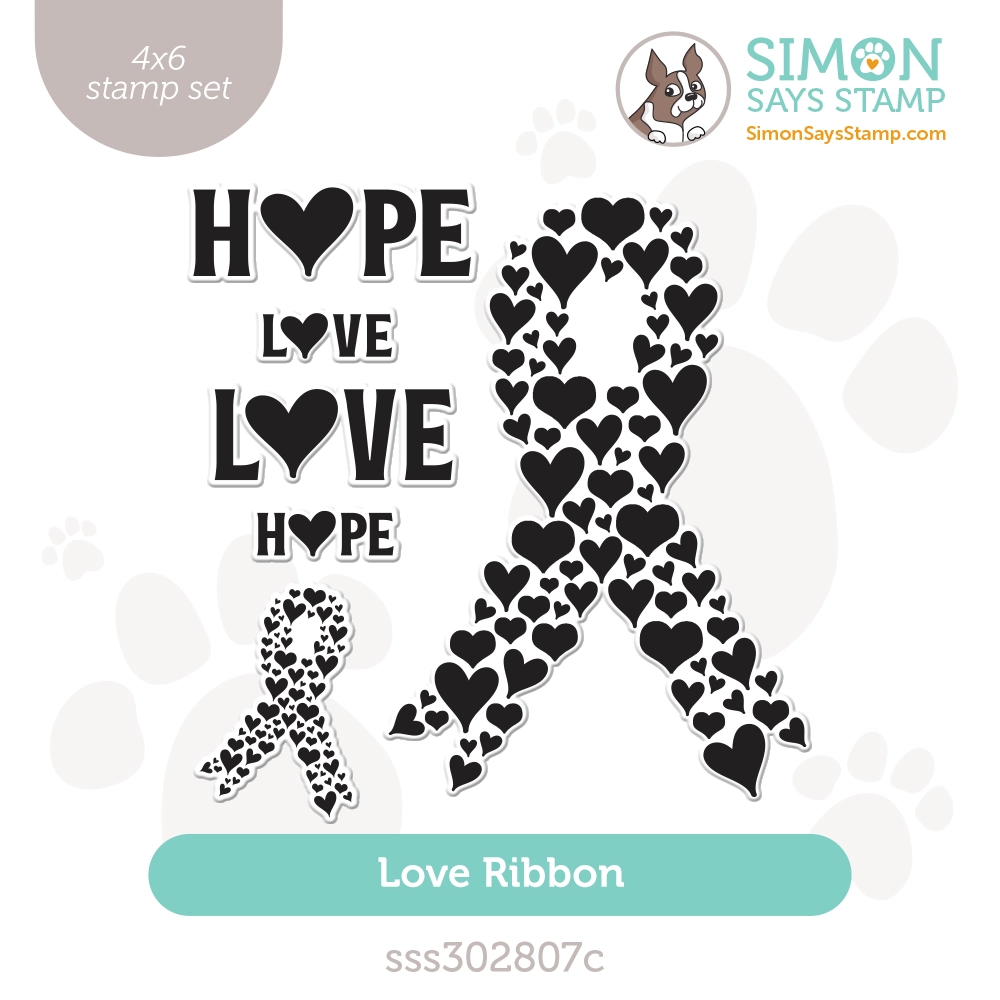 Simon Says Clear Stamps Love Ribbon sss302807c Sweetheart