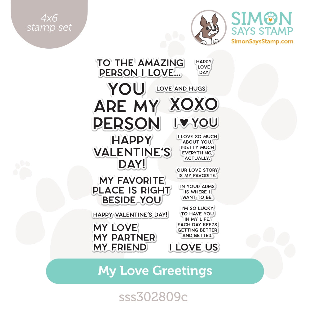 Simon Says Clear Stamps My Love Greetings sss302809c Smitten