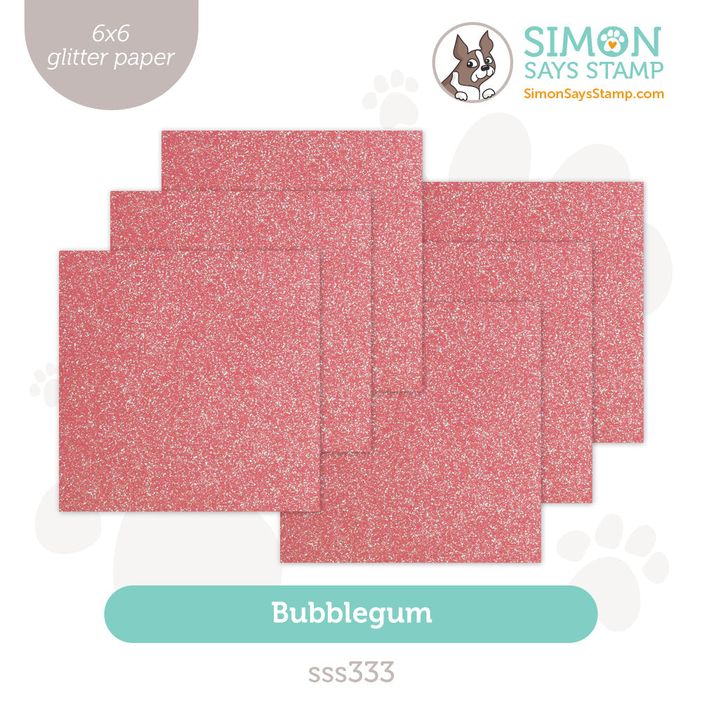 Simon Says Stamp Glitter Cardstock Bubblegum Pink 6x6 sss333