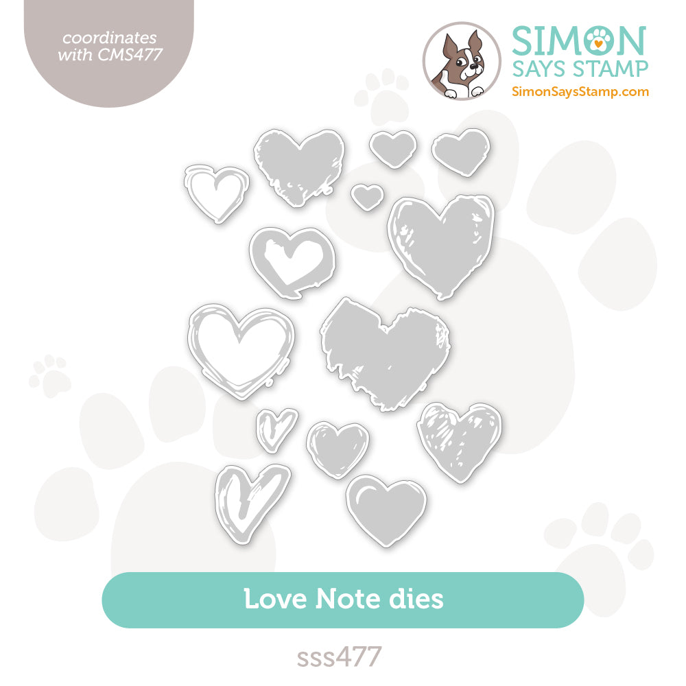 Simon Says Stamp Love Notes Wafer Dies sss477