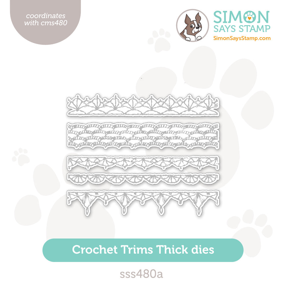 Simon Says Stamp Crochet Trims Thick Set Wafer Dies sss480a