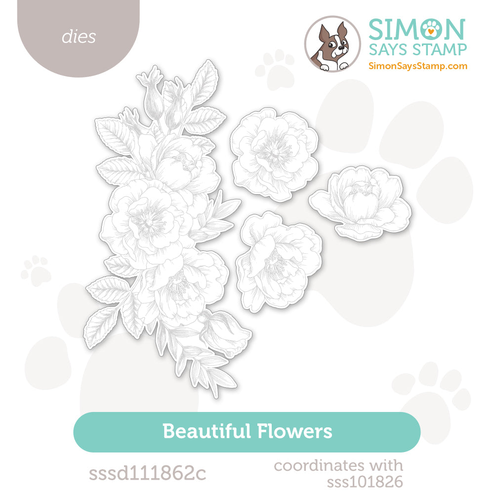 Simon Says Stamp Beautiful Flowers Wafer Dies sssd111862