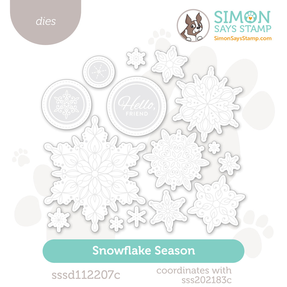 Simon Says Stamp SNOWFLAKE SEASON Wafer Dies sssd112207c