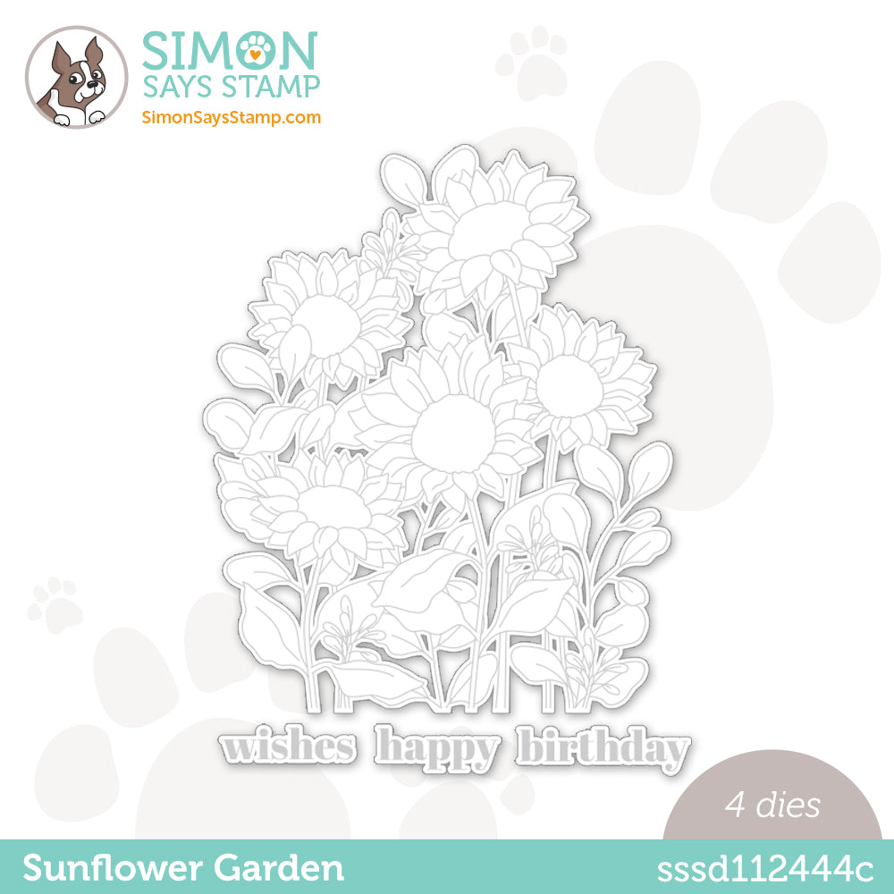 Simon Says Stamp SUNFLOWER GARDEN Wafer Dies sssd112444c