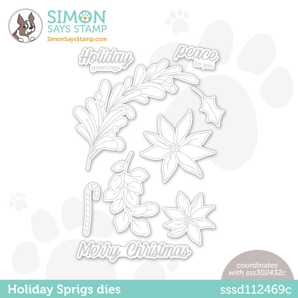 Simon Says Stamp HOLIDAY SPRIGS Wafer Dies sssd112469c *