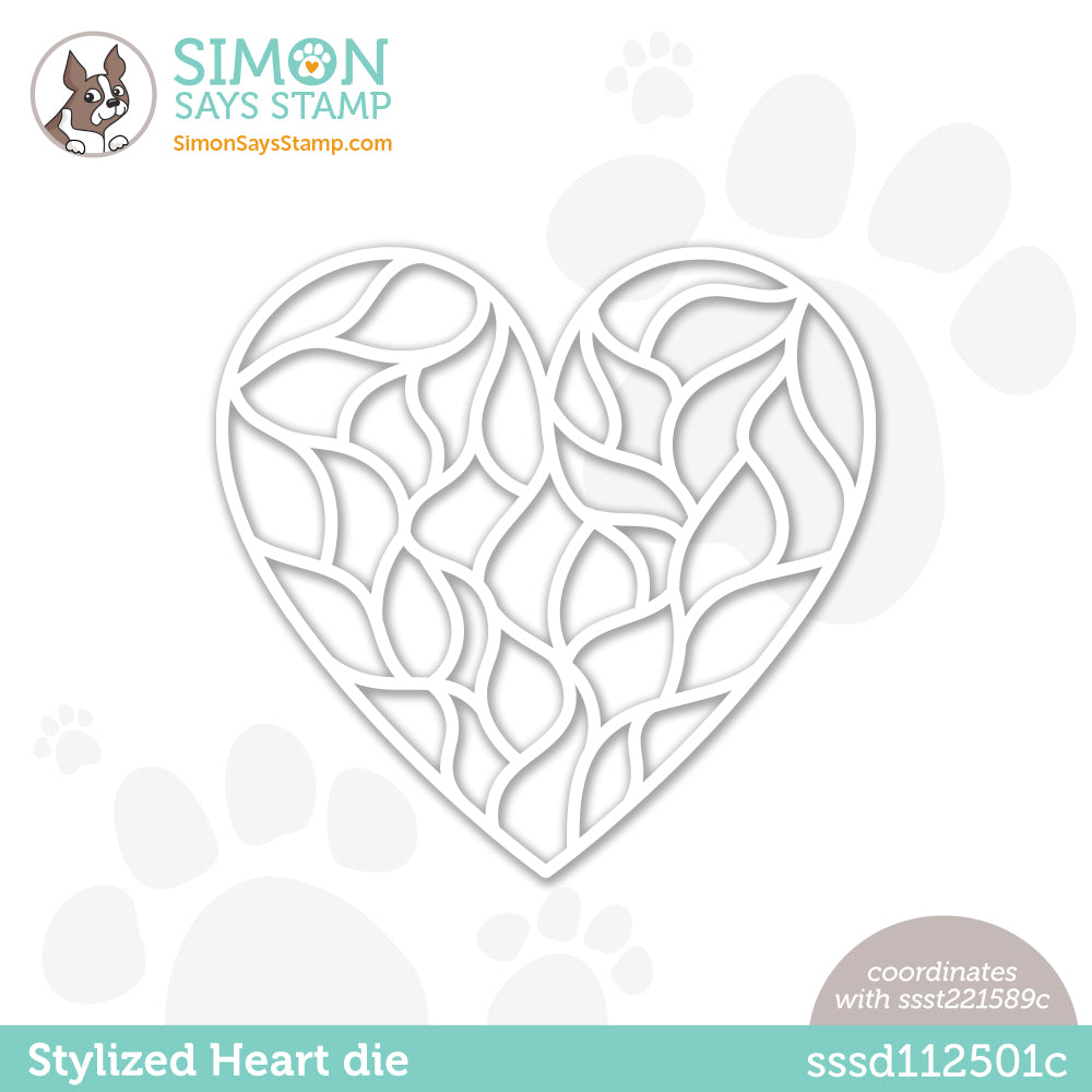 Simon Says Stamp STYLIZED HEART Wafer Dies sssd112501c