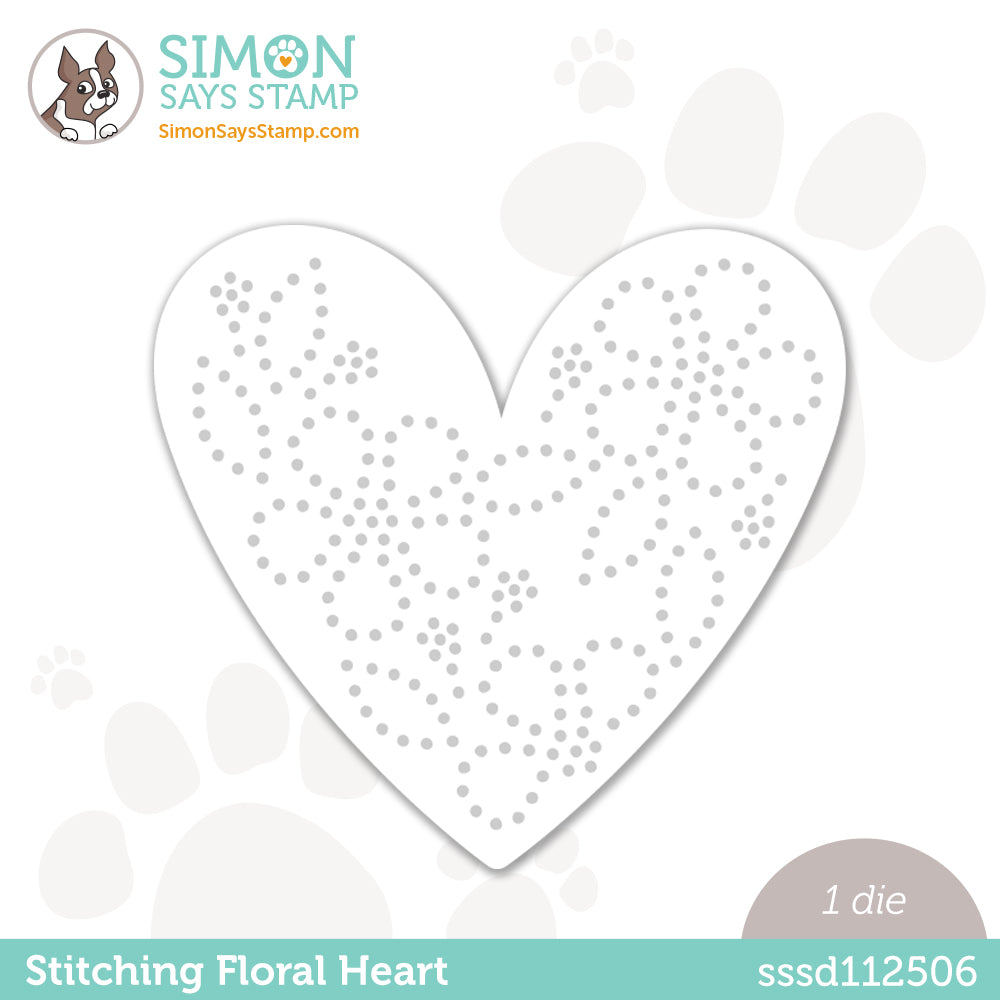 Simon Says Stamp STITCHING FLORAL HEART Wafer Die sssd112506