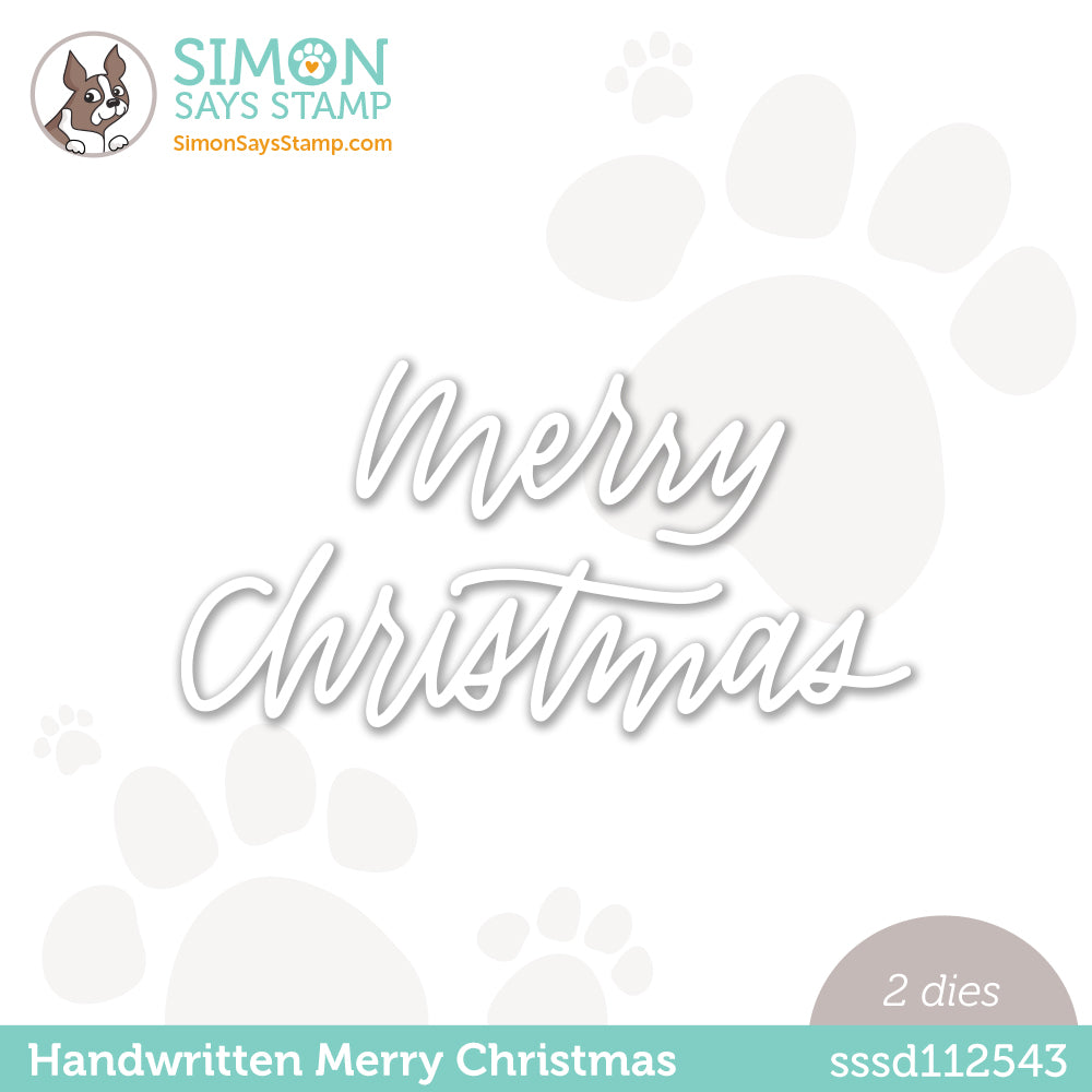 Simon Says Stamp HANDWRITTEN MERRY CHRISTMAS Wafer Die sssd112543