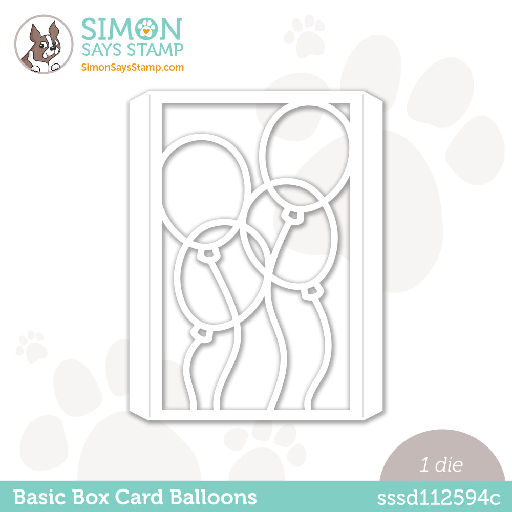 Simon Says Stamp BASIC BOX CARD BALLOONS Wafer Die sssd112594cn*