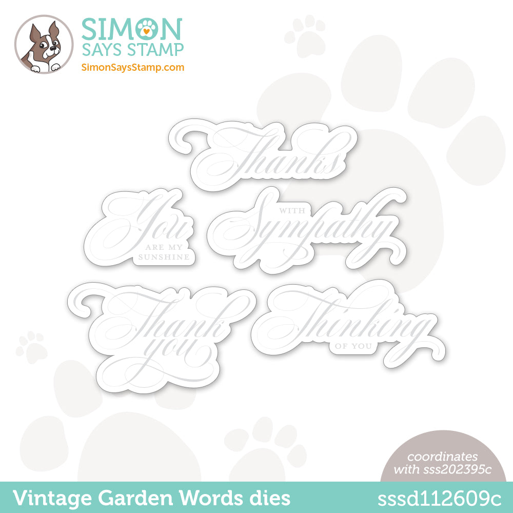 Simon Says Stamp Vintage Garden Words Wafer Dies sssd112609c