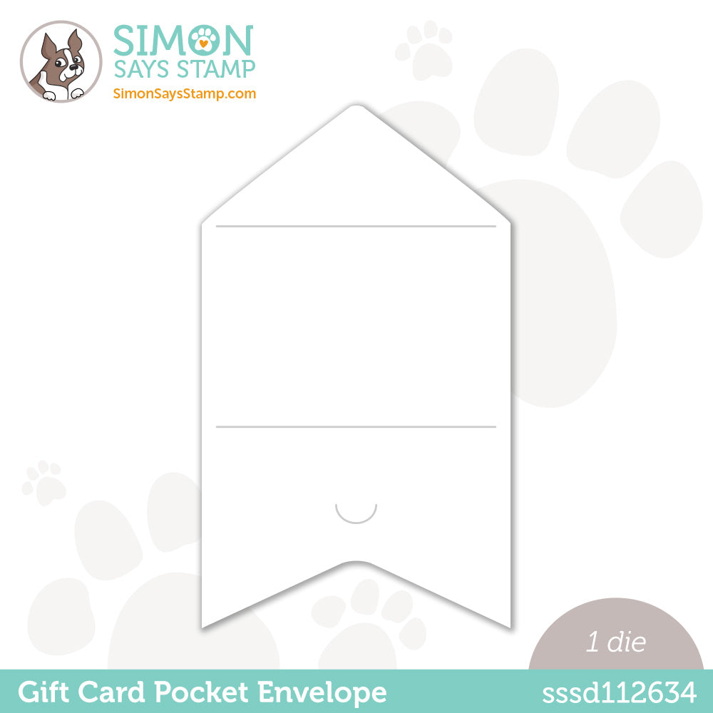 Simon Says Stamp GIFT CARD POCKET ENVELOPE Wafer Dies sssd112634