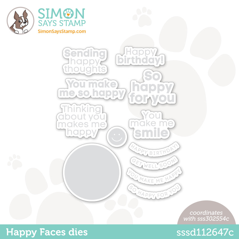 Simon Says Stamp HAPPY FACES Wafer Dies sssd112647c *