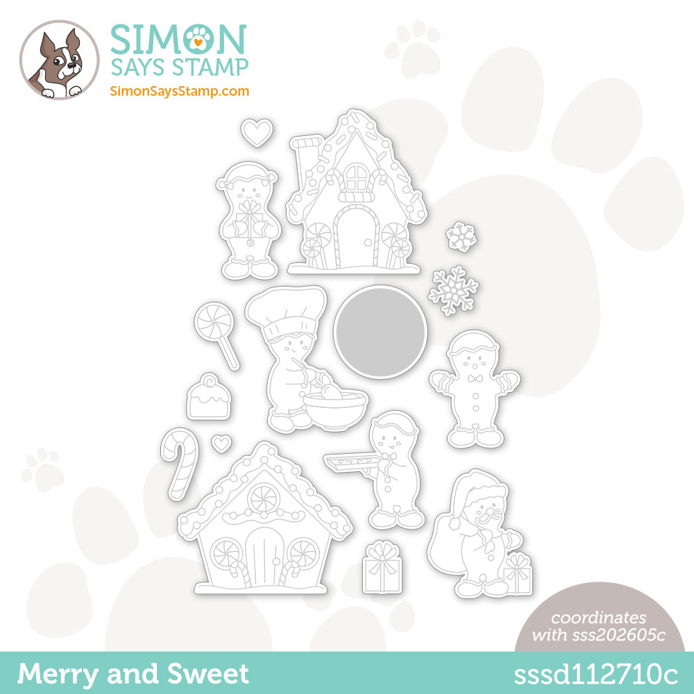 Simon Says Stamp MERRY AND SWEET Wafer Dies sssd112710c