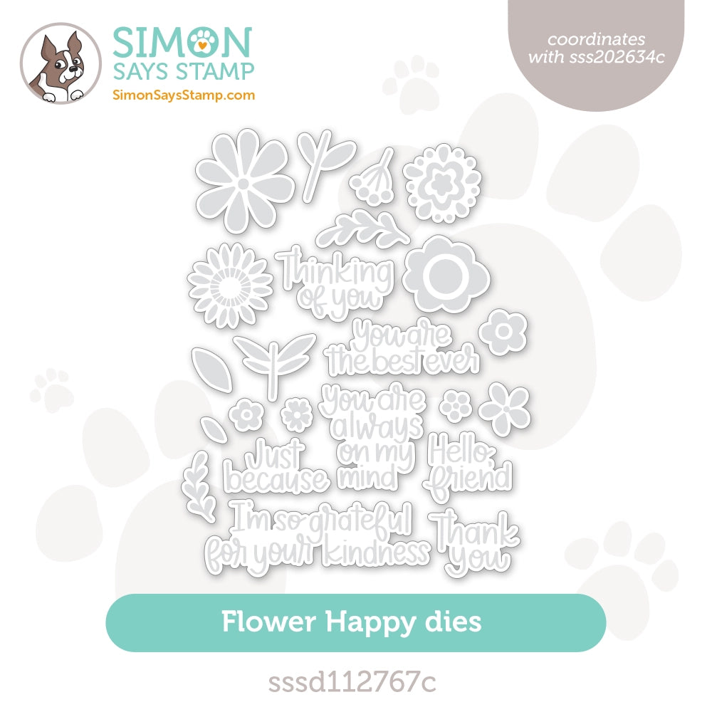 Simon Says Stamp Fresh Flower Happy Wafer Dies sssd112767c