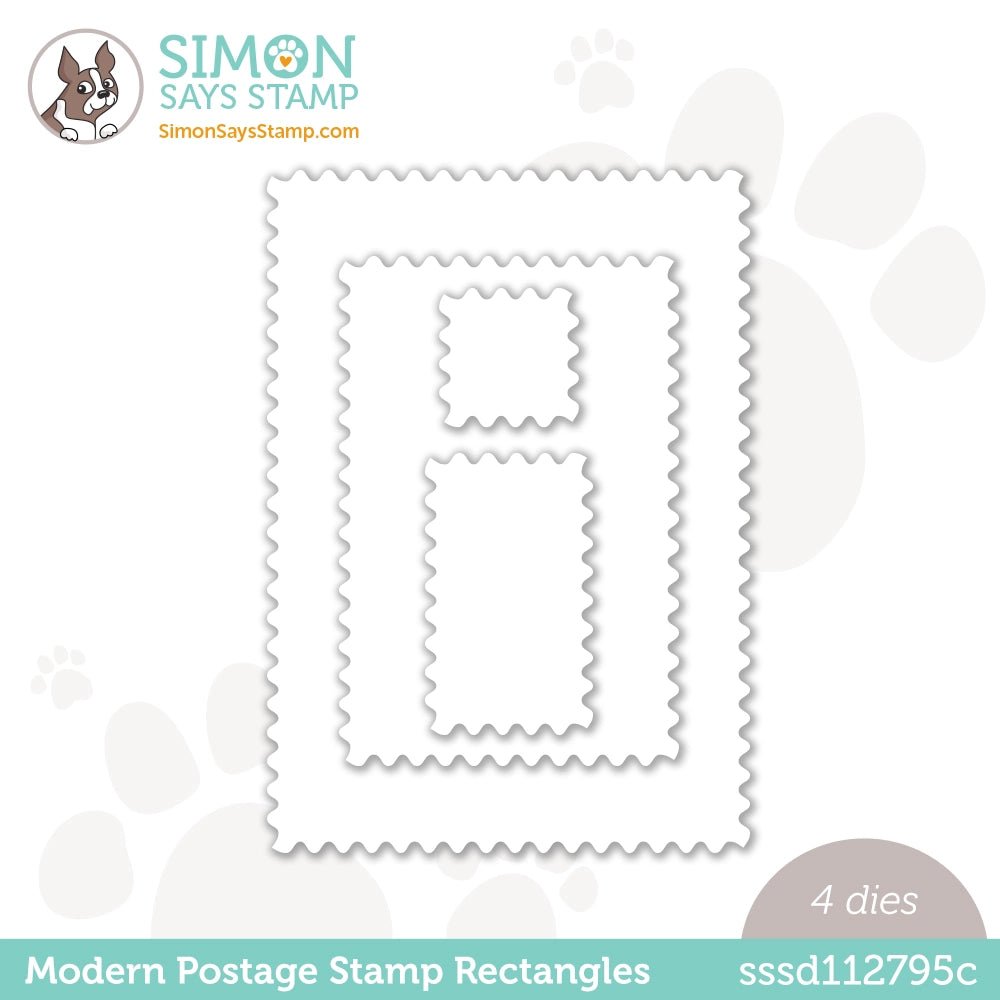 Simon Says Stamp Modern Postage Stamp Rectangles Wafer Dies sssd112795c Dear Friend