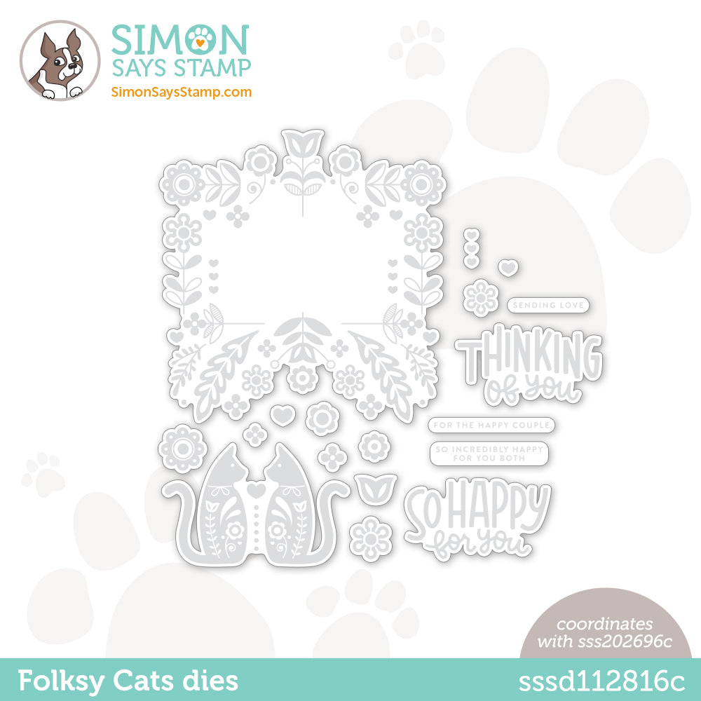 Simon Says Stamp Folksy Cats Wafer Dies sssd112816c Out Of This World