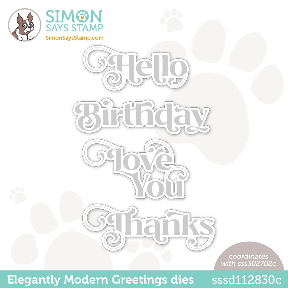 Simon Says Stamp Elegantly Modern Greetings Wafer Dies sssd112830c Dear Friend