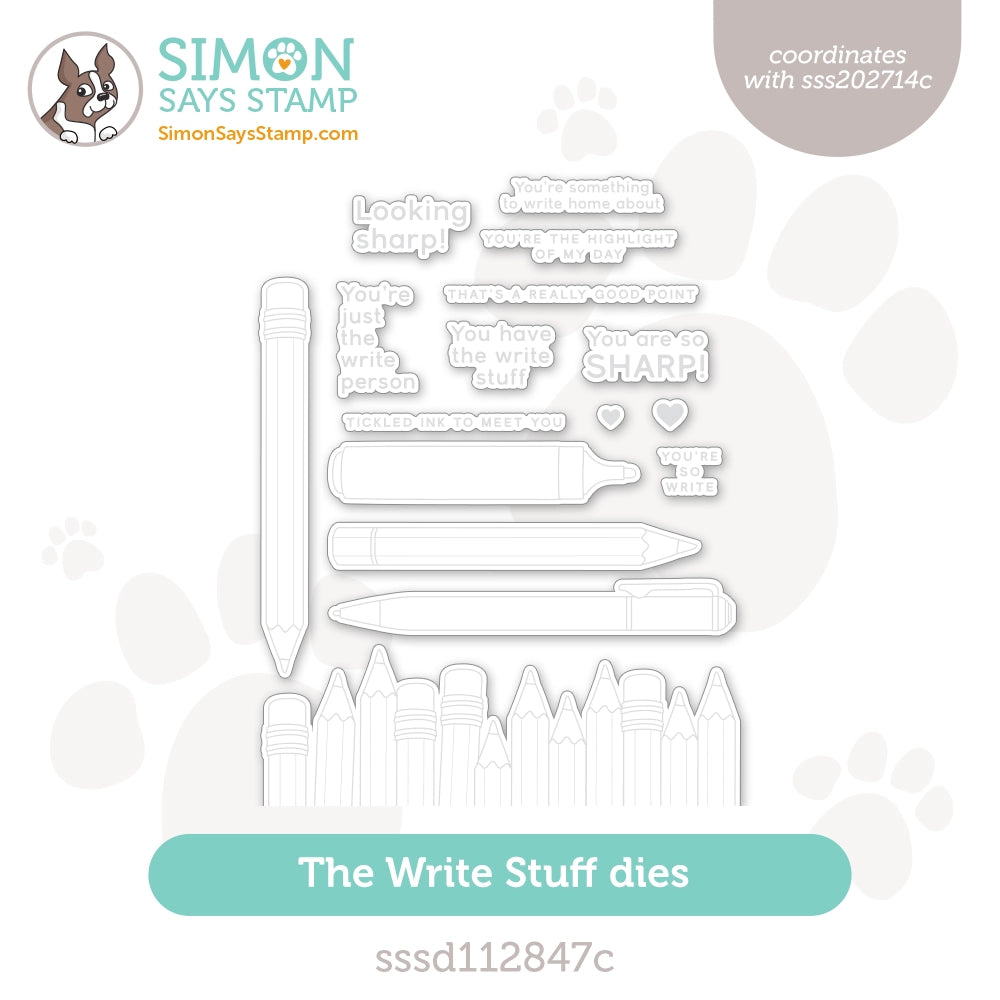 Simon Says Stamp The Write Stuff Wafer Dies sssd112847c Just A Note