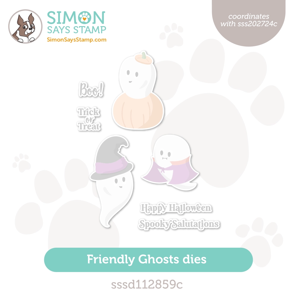 Simon Says Stamp Friendly Ghosts Wafer Dies sssd112859c Stamptember