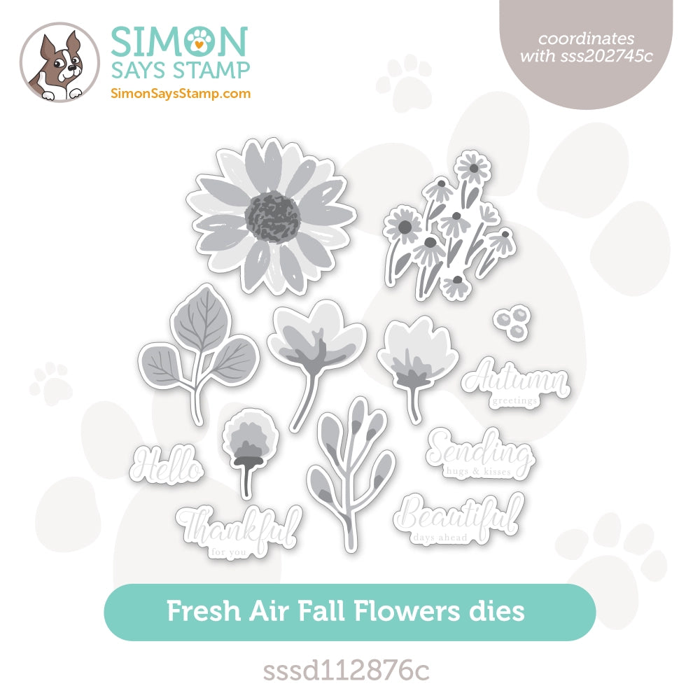 Simon Says Stamp Fresh Air Fall Flowers Wafer Dies sssd112876c Season Of Wonder