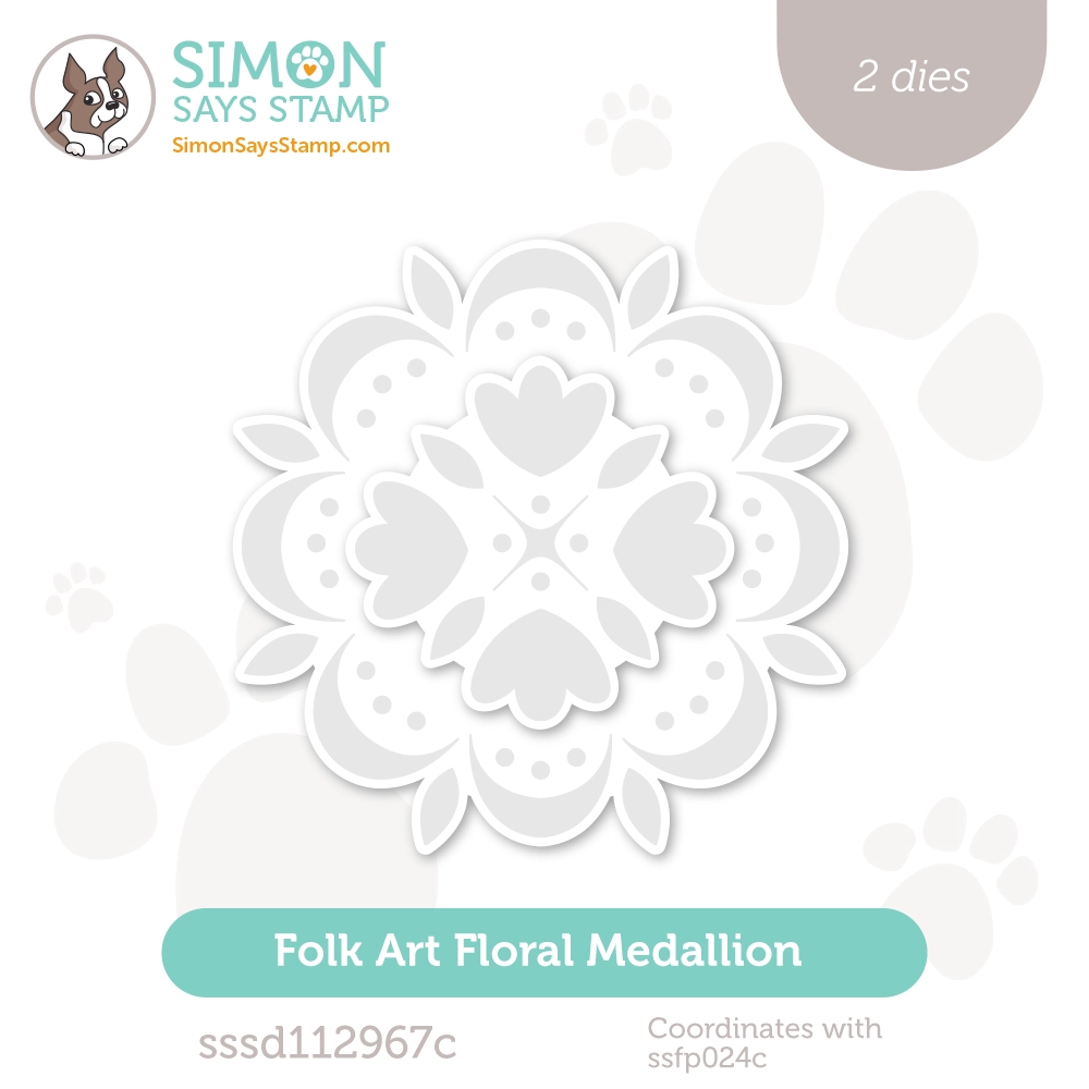 Simon Says Stamp Folk Art Floral Medallion Wafer Die sssd112967c Diecember