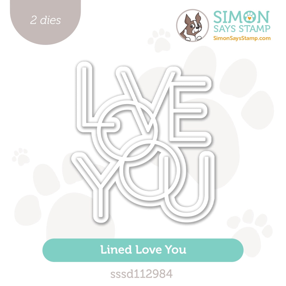 Simon Says Stamp Lined Love You Wafer Dies sssd112984 Smitten