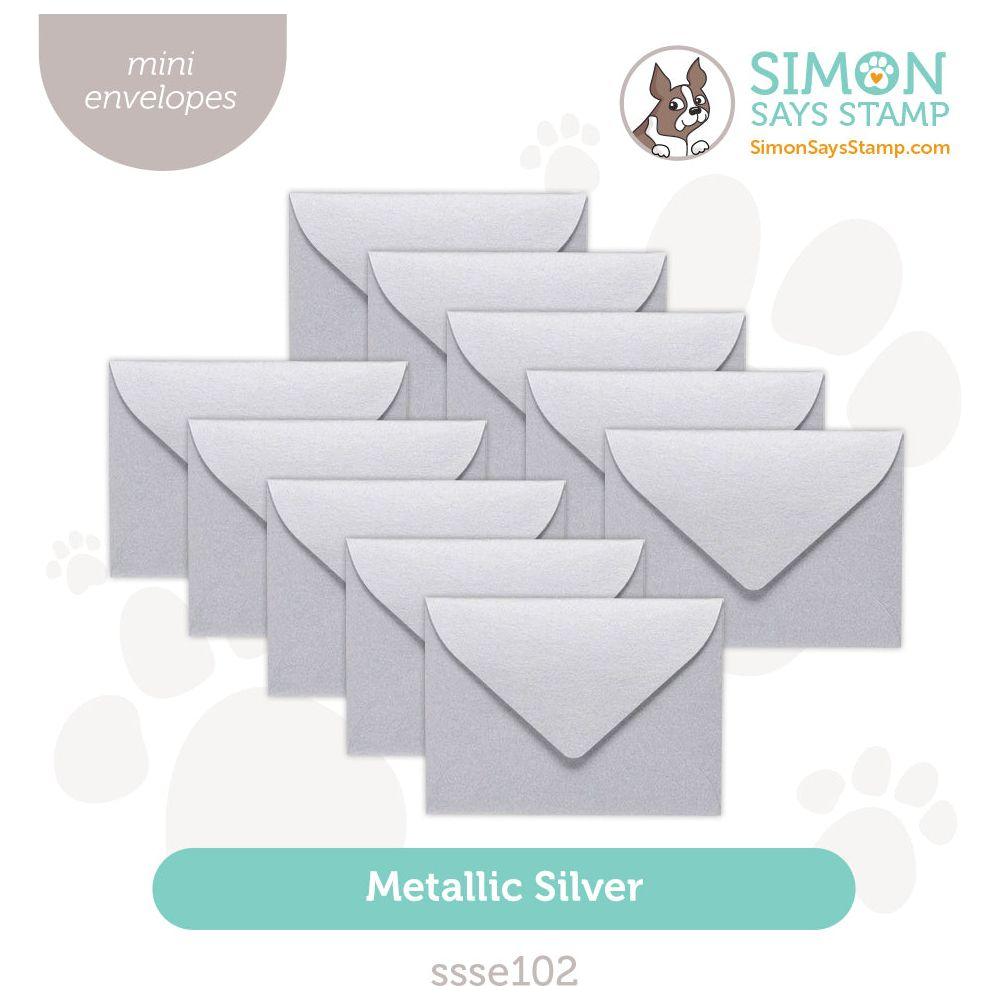 Simon Says Stamp Gift Card Envelopes Mini Metallic Silver ssse104