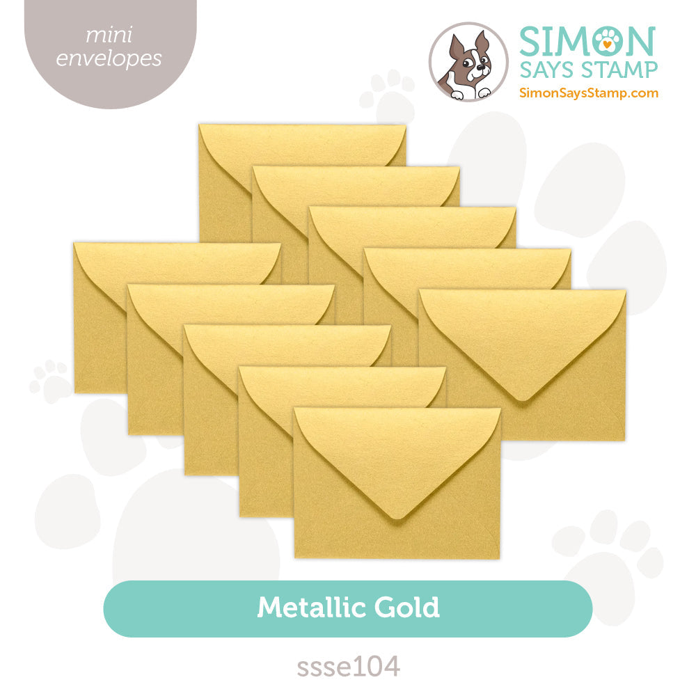 Simon Says Stamp Gift Card Envelopes Mini Metallic Gold ssse102