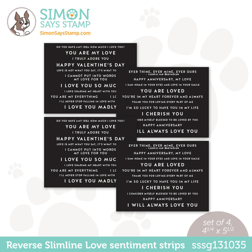 Simon Says Stamp SENTIMENT STRIPS REVERSE SLIMLINE LOVE sssg131035 *
