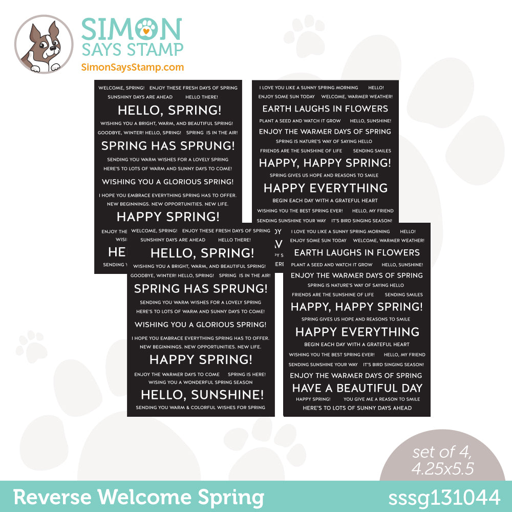 Simon Says Stamp Sentiment Strips REVERSE WELCOME SPRING sssg131044 *