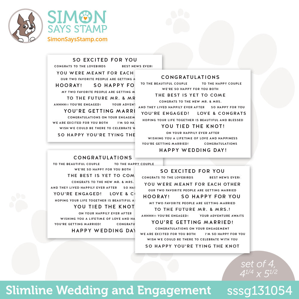 Simon Says Stamp Sentiment Strips WEDDING sssg131054