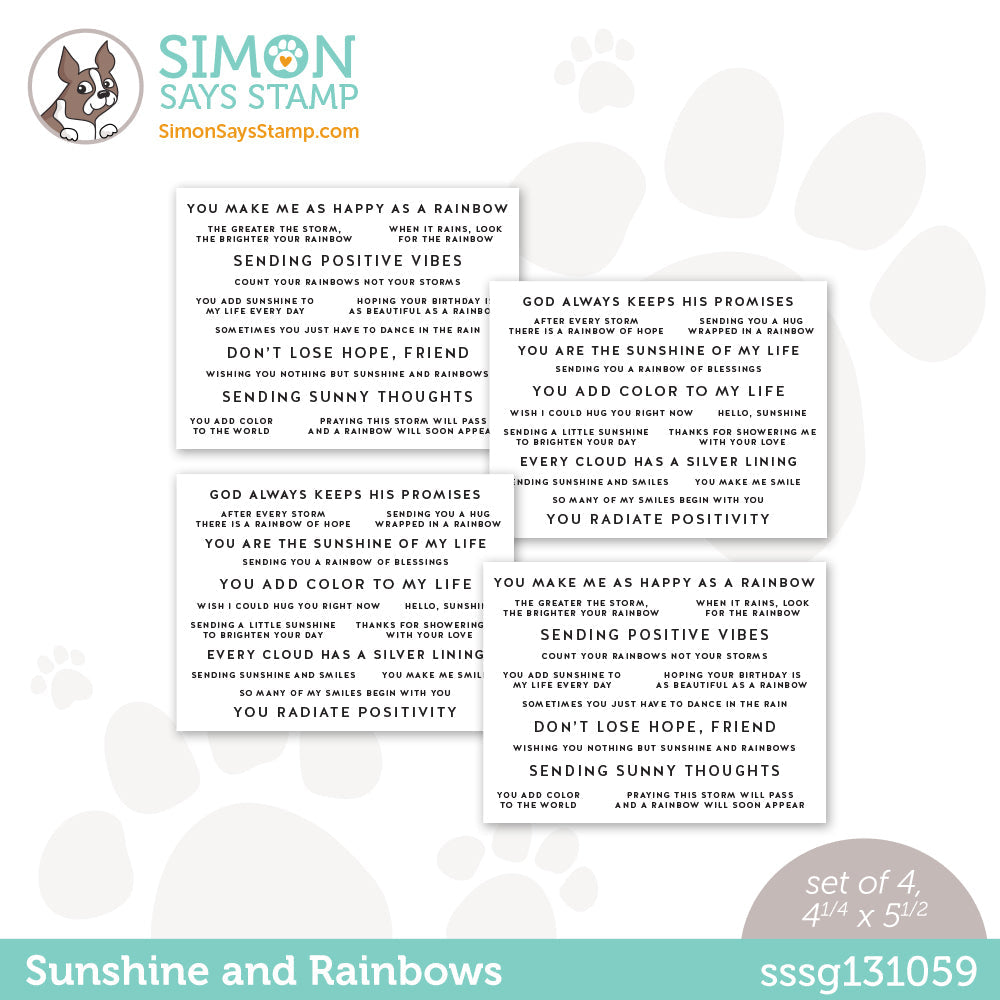Simon Says Stamp Sentiment Strips SUNSHINE AND RAINBOWS sssg131059 *