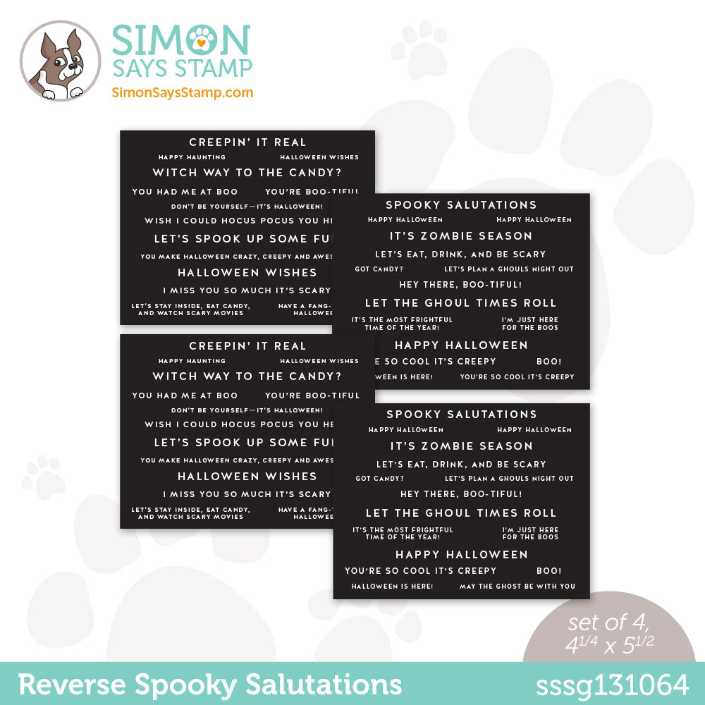 Simon Says Stamp Sentiment Strips REVERSE SPOOKY SALUTATIONS sssg131064