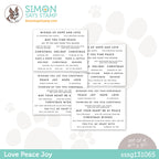 Simon Says Stamp Sentiment Strips LOVE PEACE JOY sssg131065