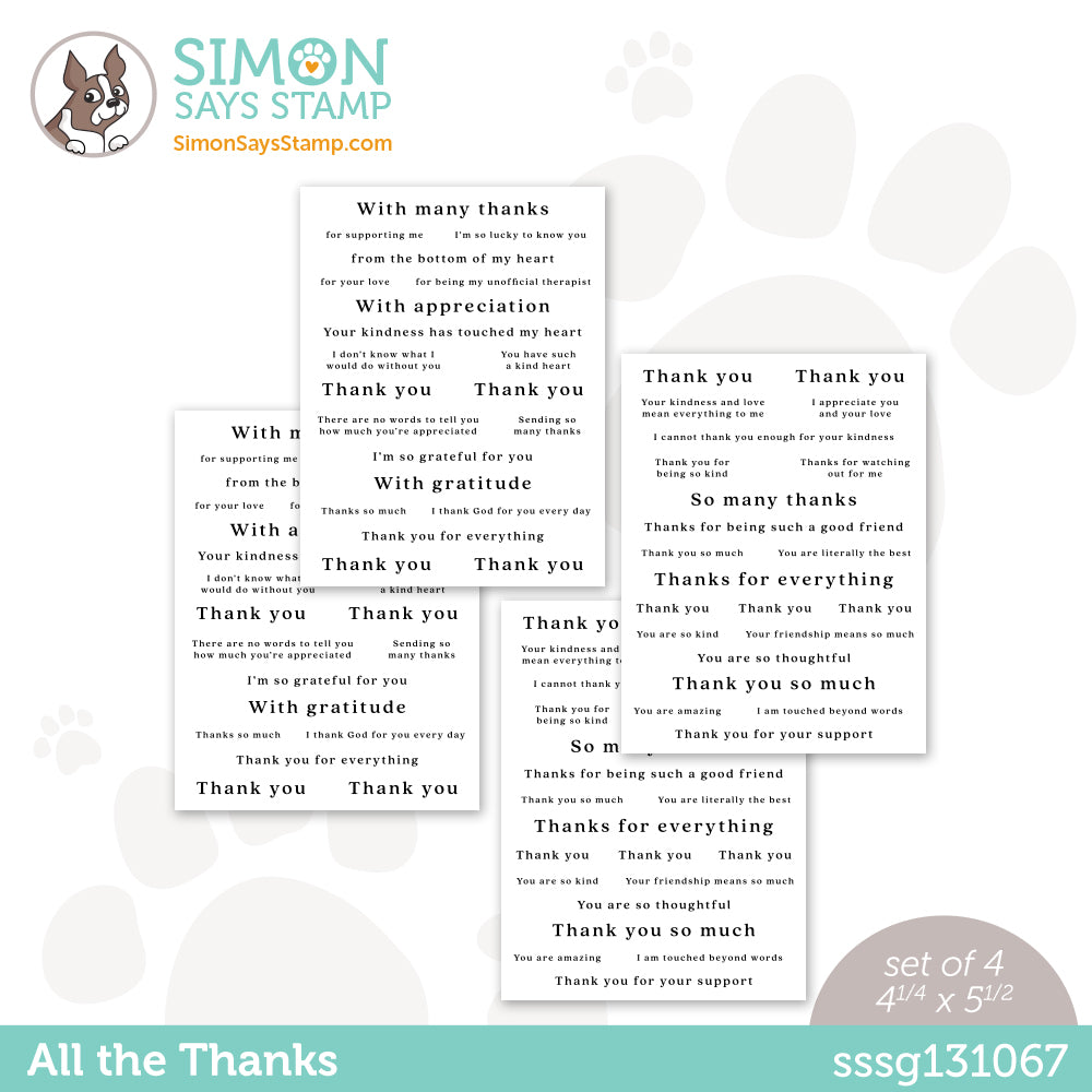 Simon Says Stamp Sentiment Strips ALL THE THANKS sssg131067