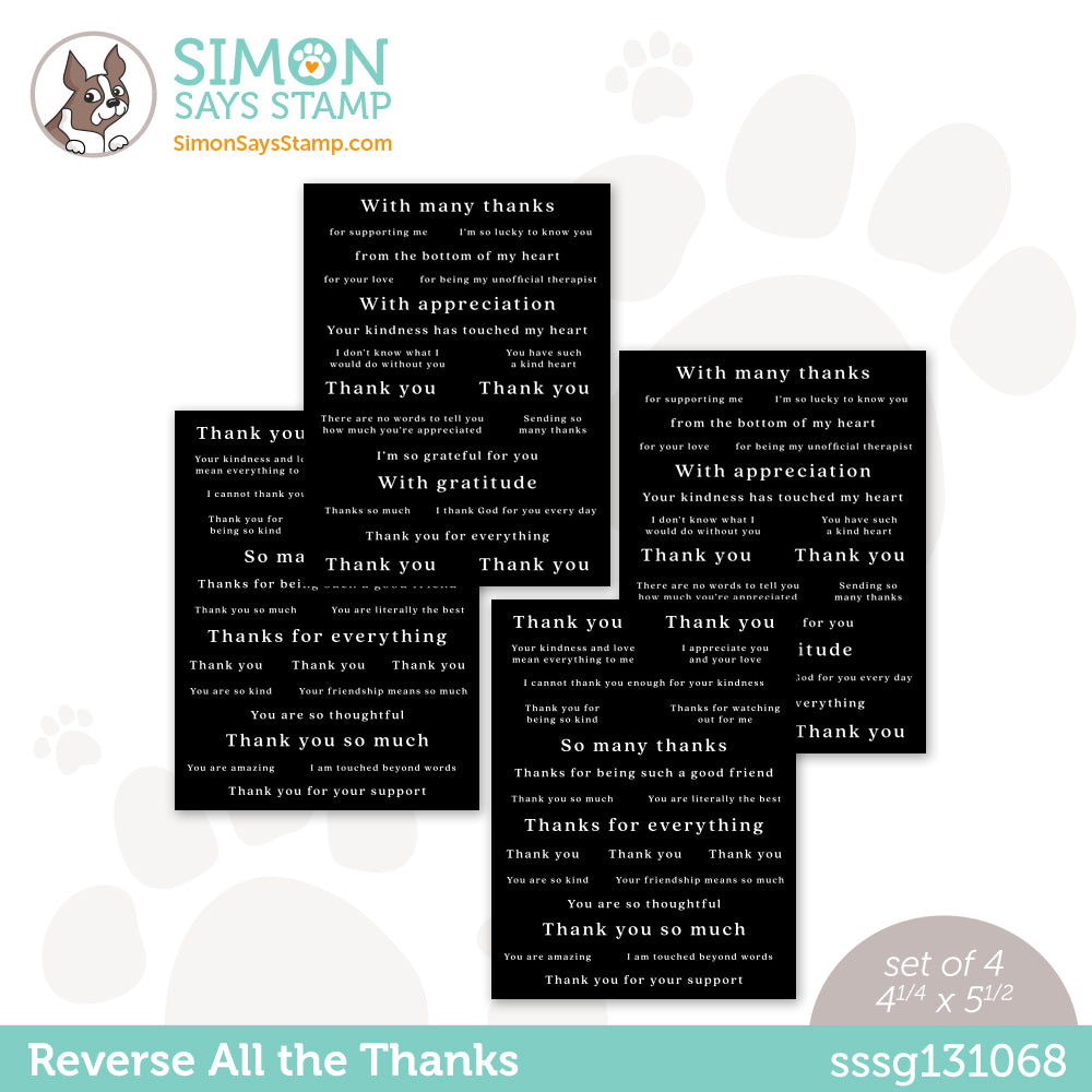 Simon Says Stamp Sentiment Strips REVERSE ALL THE THANKS sssg131068