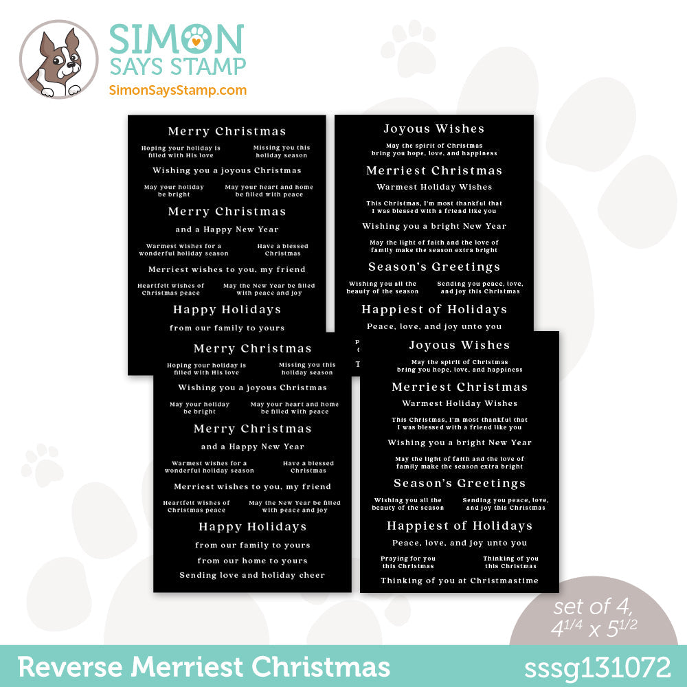 Simon Says Stamp Sentiment Strips REVERSE MERRIEST CHRISTMAS sssg131072
