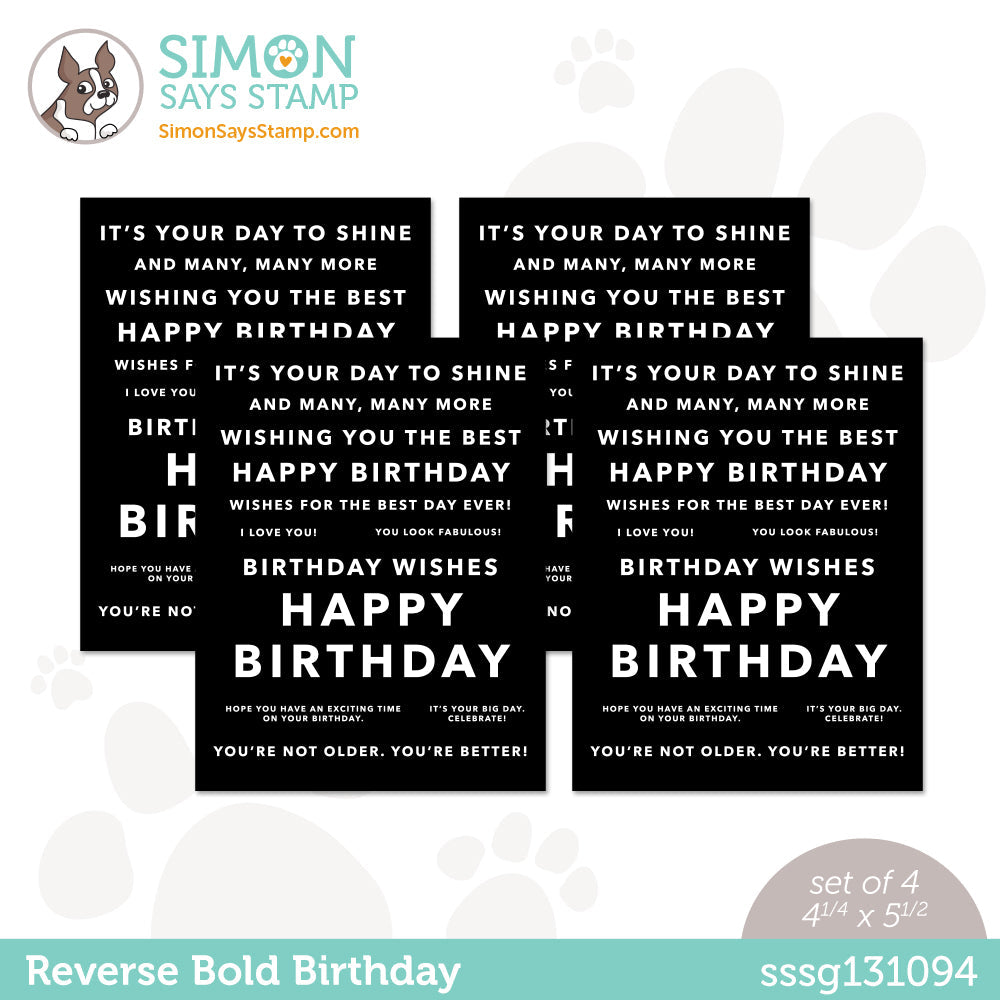 Simon Says Stamp Sentiment Strips REVERSE BOLD BIRTHDAY sssg131094