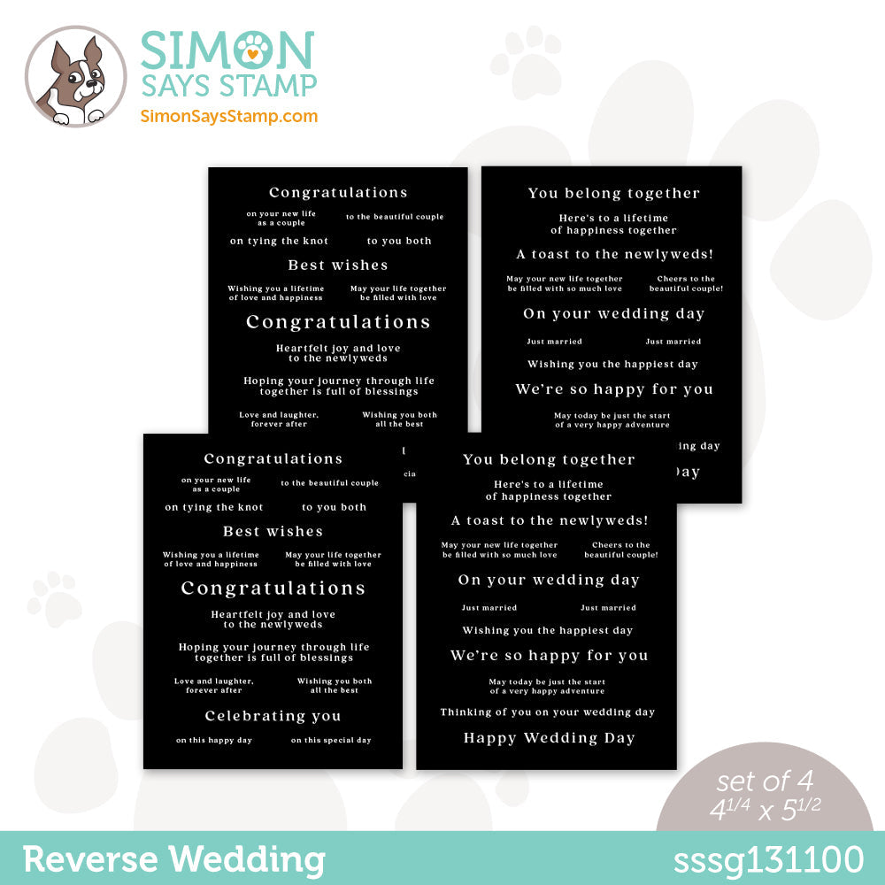Simon Says Stamp Sentiment Strips REVERSE WEDDING sssg131100 *