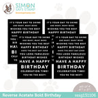Simon Says Stamp Sentiment Strips BOLD BIRTHDAY ACETATE sssg131106