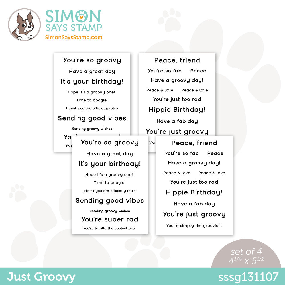 Simon Says Stamp Sentiment Strips JUST GROOVY sssg131107 *