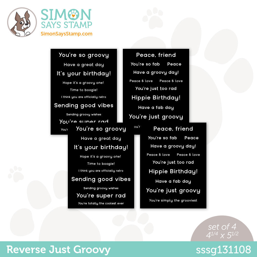Simon Says Stamp Sentiment Strips REVERSE JUST GROOVY sssg131108 *