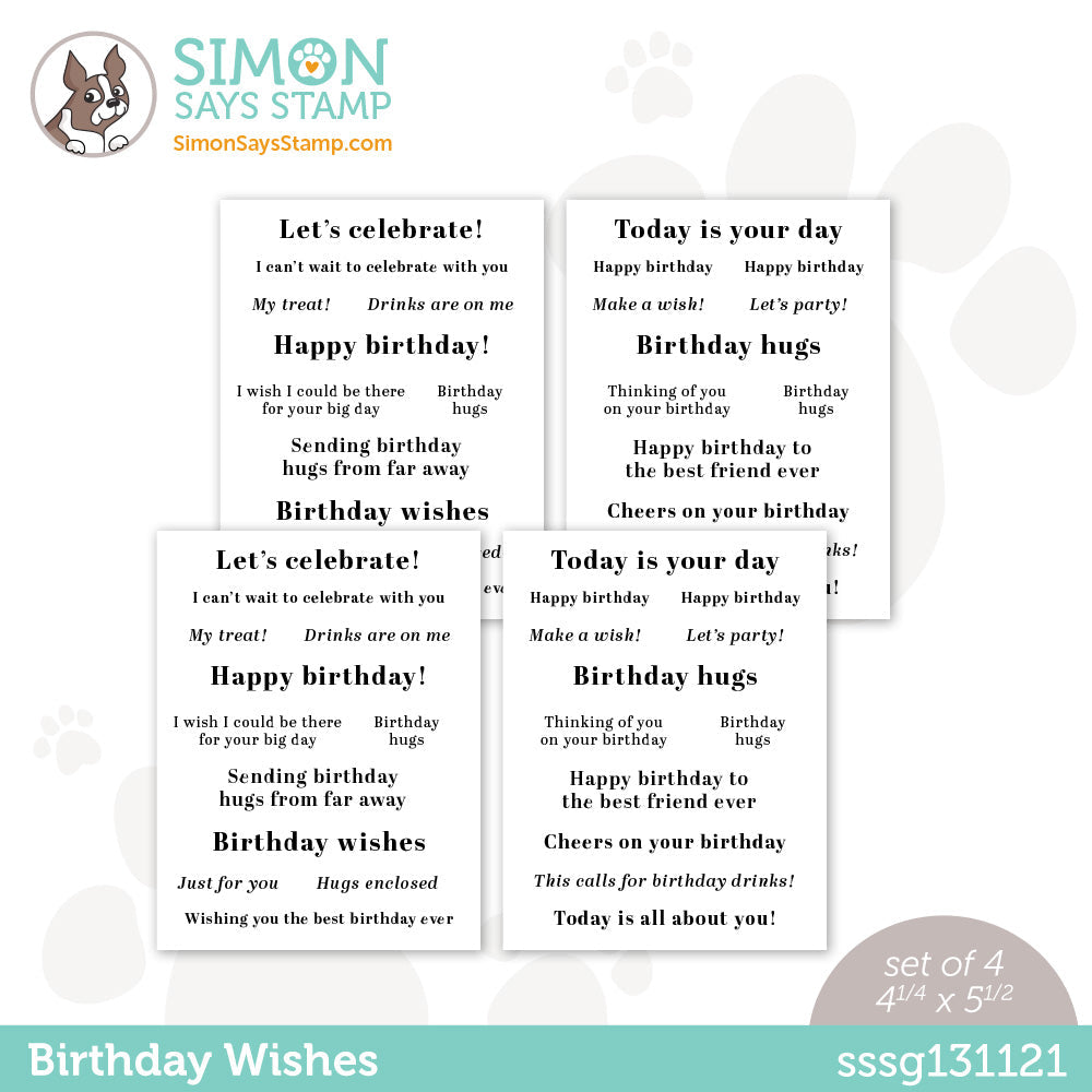 Simon Says Stamp Sentiment Strips BIRTHDAY WISHES sssg131121