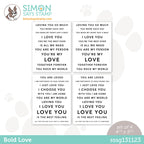 Simon Says Stamp Sentiment Strips BOLD LOVE sssg131123 *
